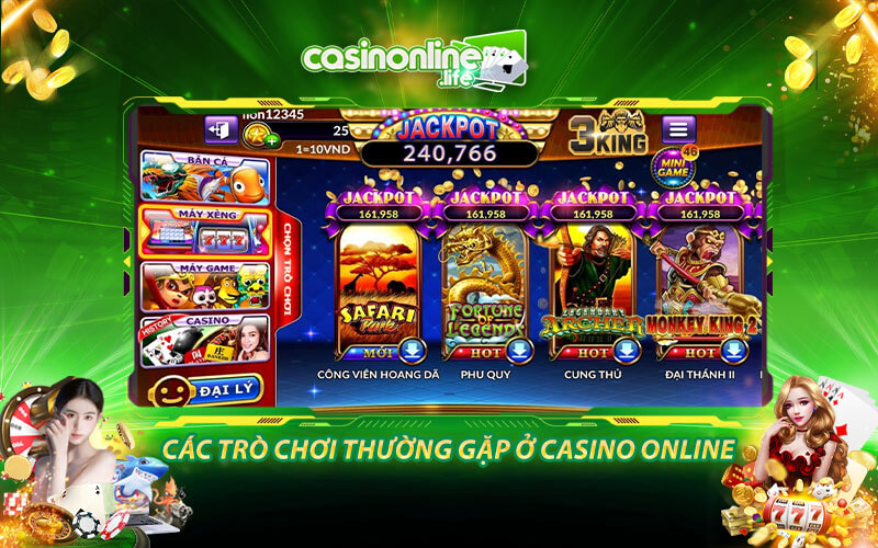 Các trò chơi thường gặp ở Casino online