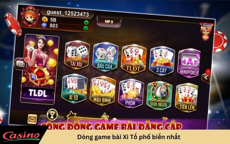 Dòng game bài Xì Tố phổ biến nhất