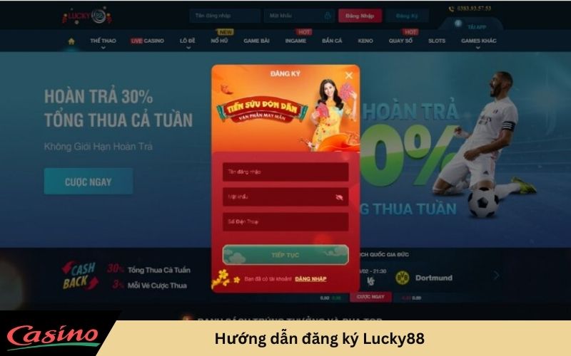 Hướng dẫn đăng ký Lucky88