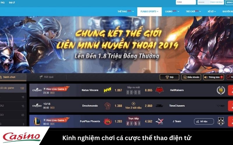 chiến thuật chơi cá cược thể thao điện tử