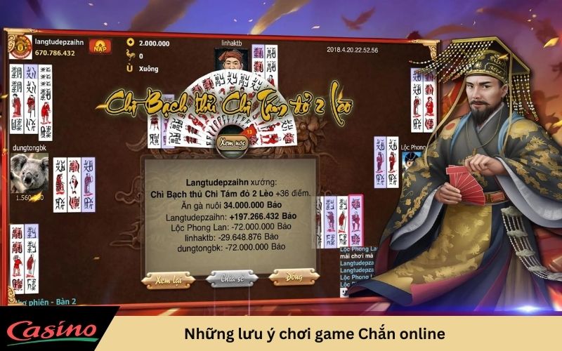 Những lưu ý chơi game Chắn online