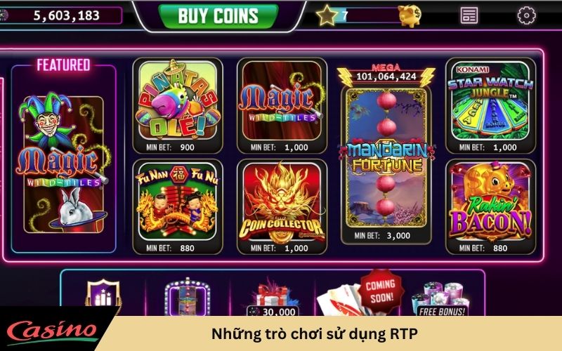 Những trò chơi sử dụng RTP